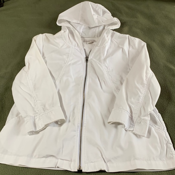 Coldwater Creek Jackets & Blazers - Coldwater Creek white, light weight, hooded jacket.  3/4 sleeves.  Size M(10-12)